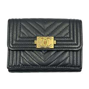 CHANEL Black Leather Wallet